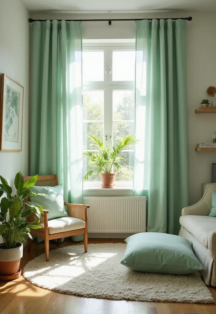 26 Light Green Office Inspirations That Refresh Your Space 5. Textiles and Fabrics