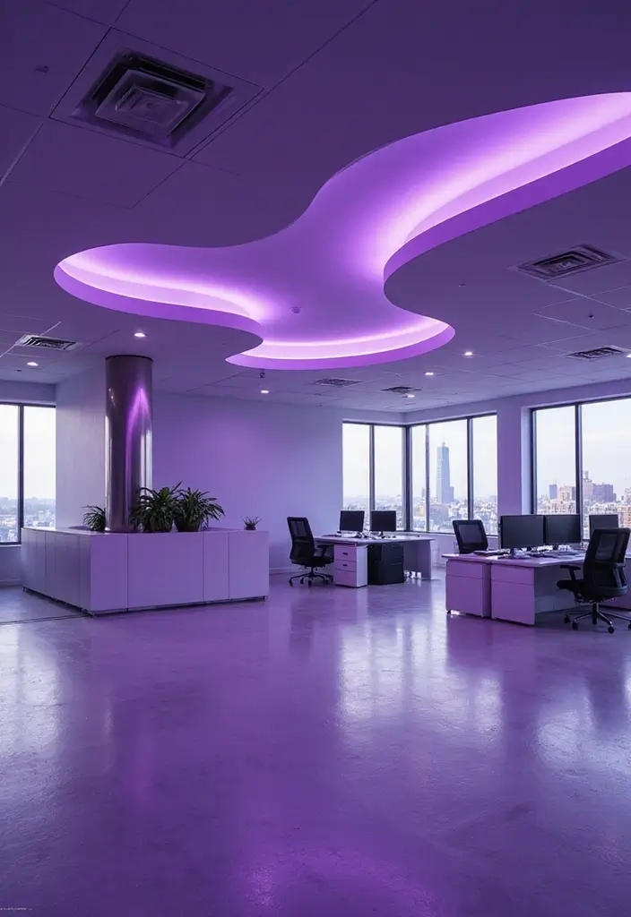 26+ Purple Office Ideas That Feel Bold and Creative 14 26 Purple Office Ideas That Feel Bold and Creative 14. Unique Purple Ceiling Decor