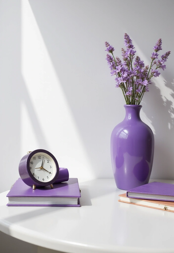 26+ Purple Office Ideas That Feel Bold and Creative 15 26 Purple Office Ideas That Feel Bold and Creative 15. Minimalist Purple Accessories