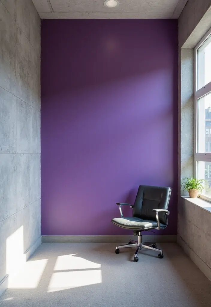 26+ Purple Office Ideas That Feel Bold and Creative 16 26 Purple Office Ideas That Feel Bold and Creative 16. Purple Accent Walls
