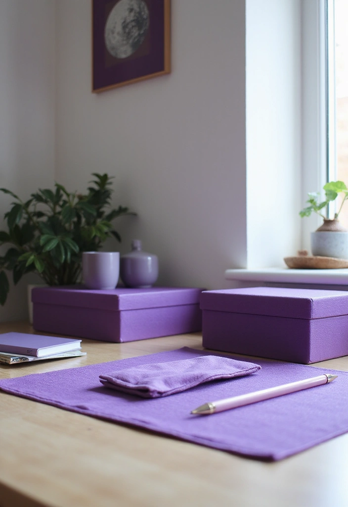 26+ Purple Office Ideas That Feel Bold and Creative 20 26 Purple Office Ideas That Feel Bold and Creative 20. Purple Home Office Accessories