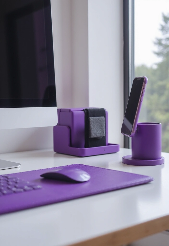 26+ Purple Office Ideas That Feel Bold and Creative 24 26 Purple Office Ideas That Feel Bold and Creative 24. Tech Accessories in Purple