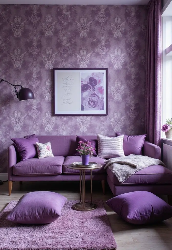 26+ Purple Office Ideas That Feel Bold and Creative 6 26 Purple Office Ideas That Feel Bold and Creative 6. Playful Patterns with Purple