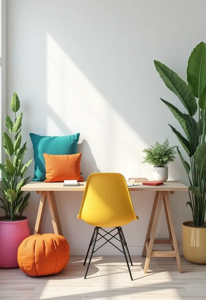 27 Aesthetic Office Decor Ideas Youll Love 17. Colorful Accent Pieces
