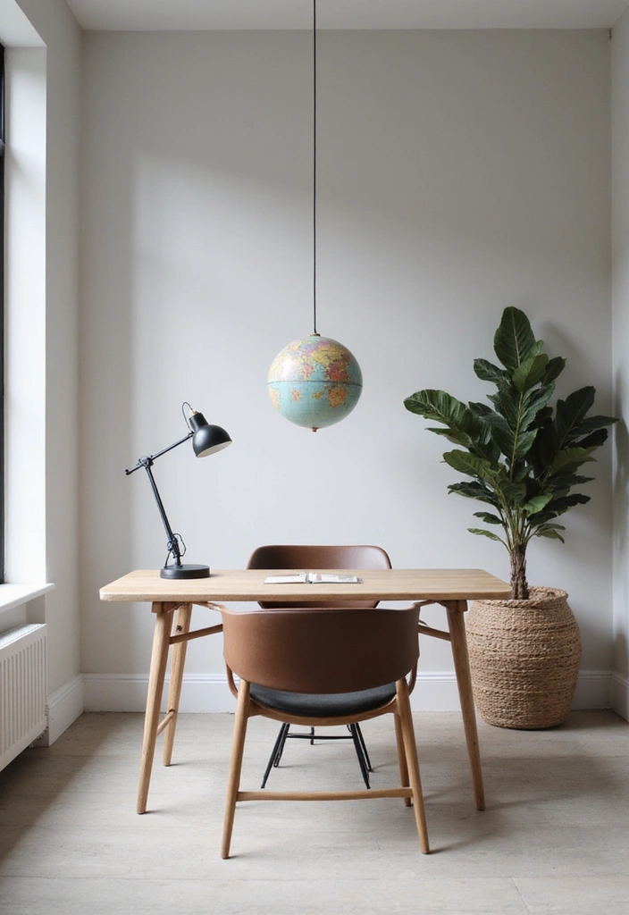 27 Aesthetic Office Decor Ideas Youll Love 23. Minimalist Globes