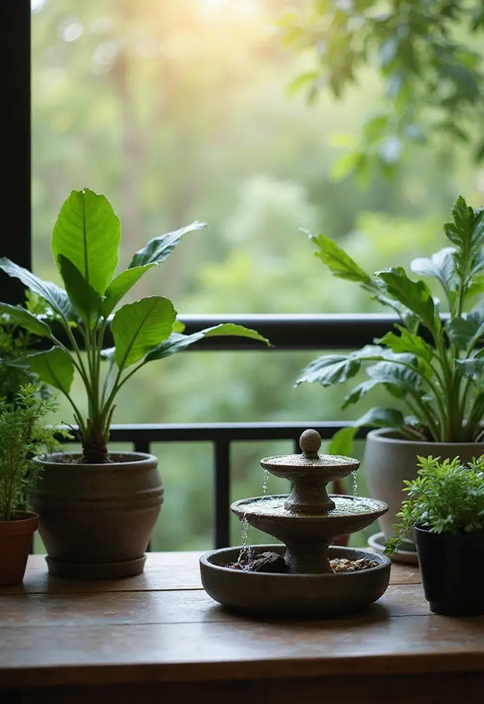 27+ Balcony Office Ideas for Small Outdoor Spaces 22 27 Balcony Office Ideas for Small Outdoor Spaces 22. Incorporate Water Features