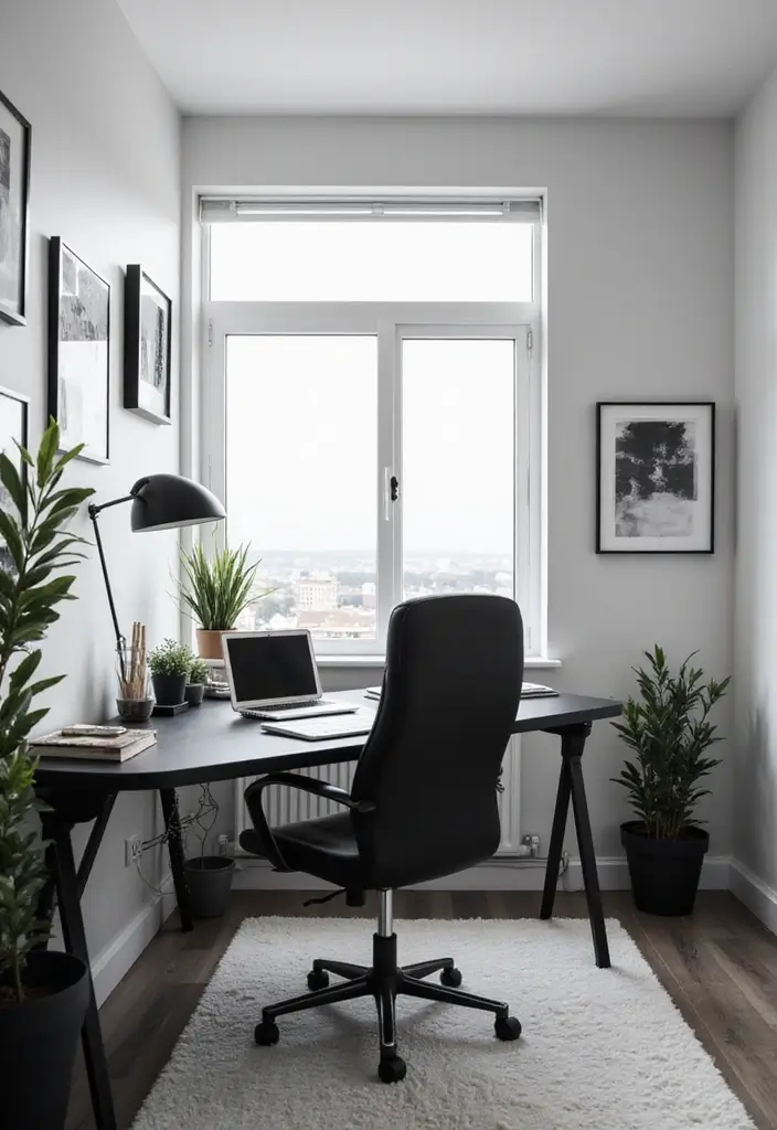 27+ Black and White Home Office Ideas for Modern Workspaces 11 27 Black and White Home Office Ideas for Modern Workspaces 11. High Contrast Workstations