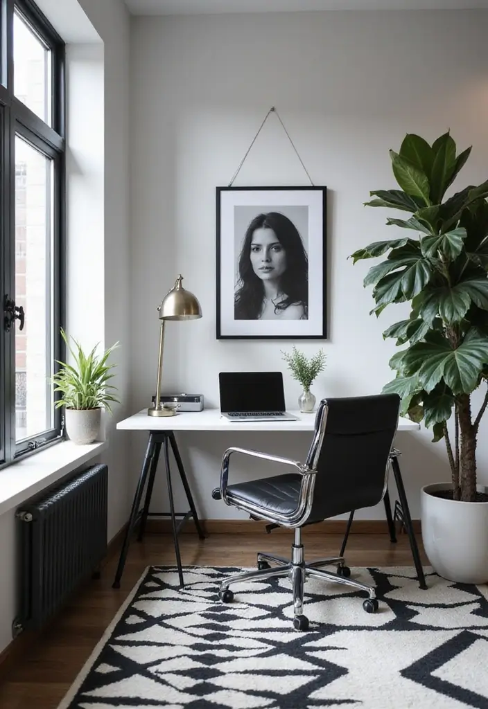27+ Black and White Home Office Ideas for Modern Workspaces 19 27 Black and White Home Office Ideas for Modern Workspaces 19. Black and White Geometric Patterns