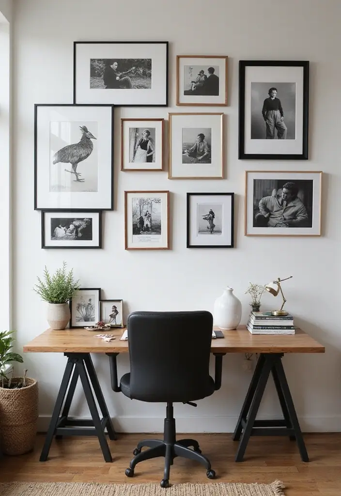 27+ Black and White Home Office Ideas for Modern Workspaces 24 27 Black and White Home Office Ideas for Modern Workspaces 24. Incorporate Personal Mementos