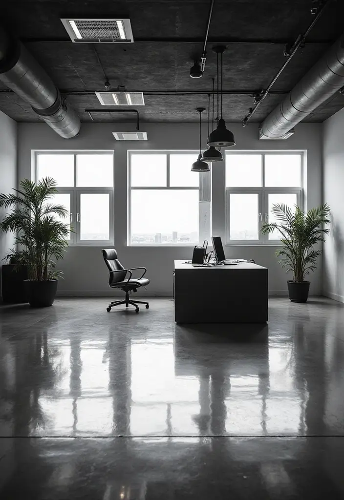 27+ Black and White Home Office Ideas for Modern Workspaces 26 27 Black and White Home Office Ideas for Modern Workspaces 26. Reflective Surfaces for Light Play