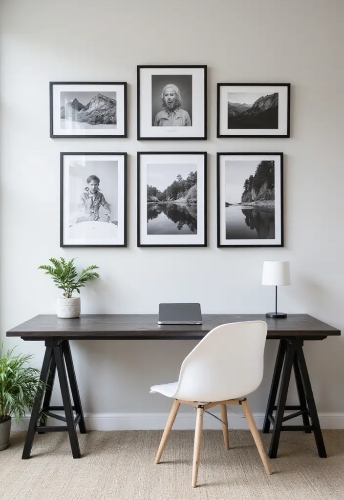 27+ Black and White Home Office Ideas for Modern Workspaces 9 27 Black and White Home Office Ideas for Modern Workspaces 9. Customized Black and White Prints