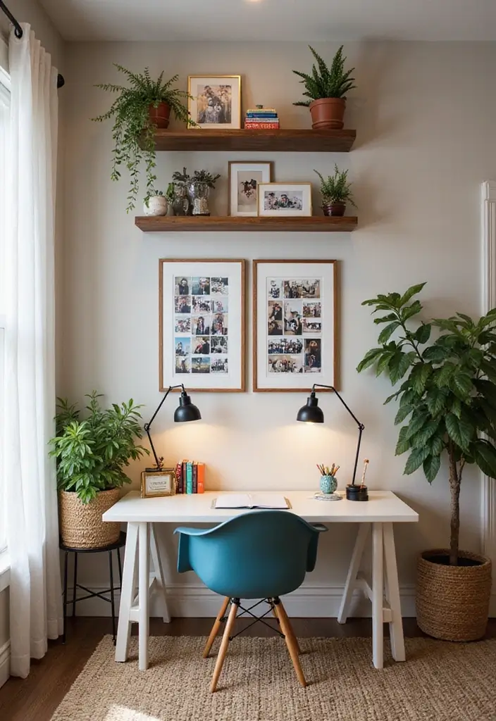 27 Closet and Office Combo Ideas That Save Space 14. Personal Touches with Decor