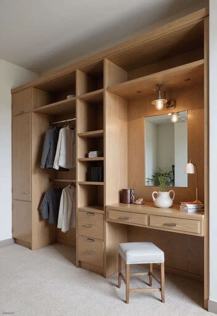 27 Closet and Office Combo Ideas That Save Space 15. Built In Furniture Solutions