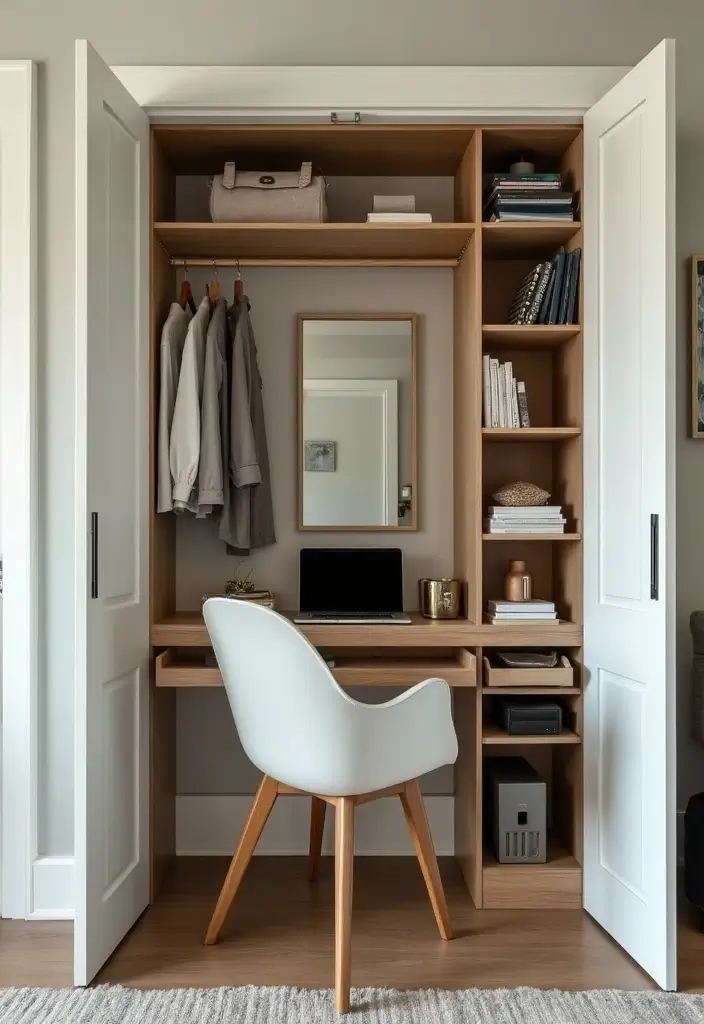 27 Closet and Office Combo Ideas That Save Space 18. Closet Desk Hybrid Designs