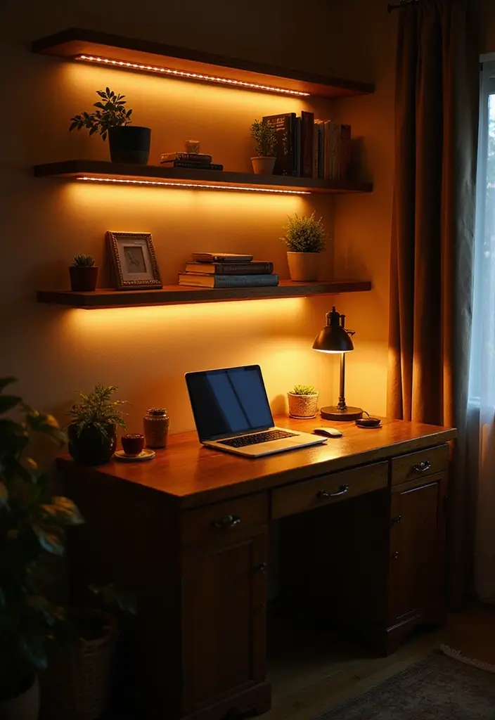 27 Closet and Office Combo Ideas That Save Space 25. Smart Lighting Solutions