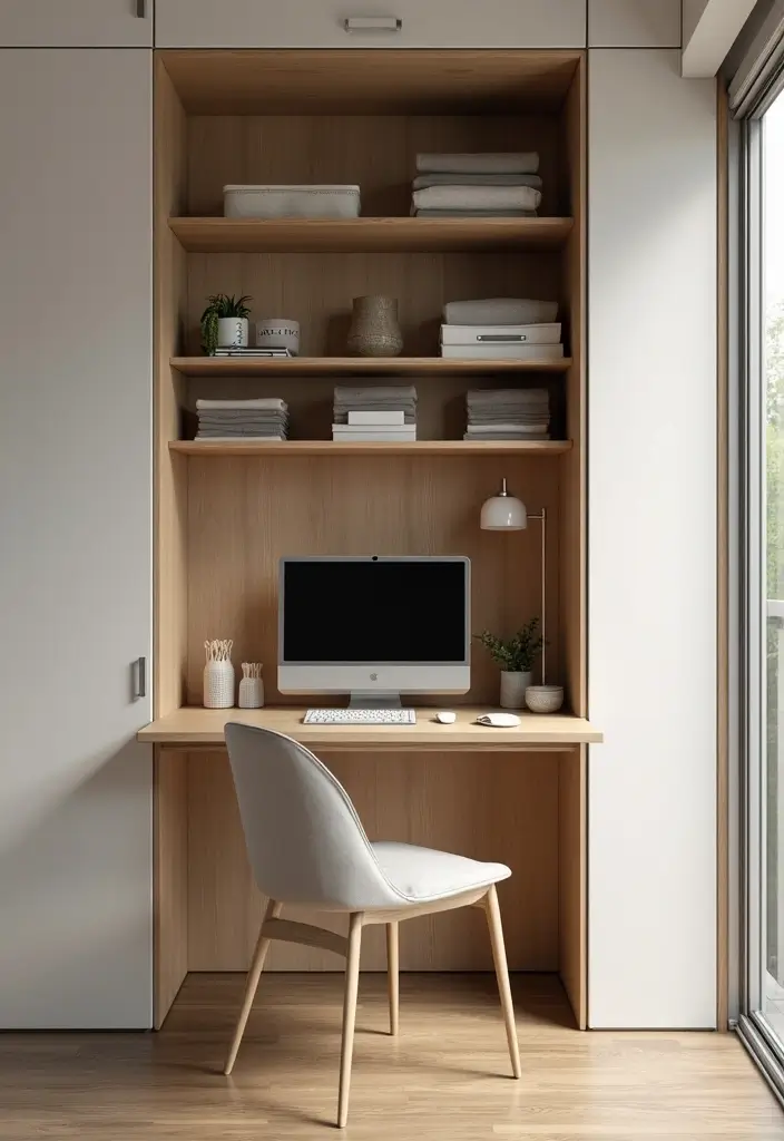 27 Closet and Office Combo Ideas That Save Space 8. Hidden Desk in Closet
