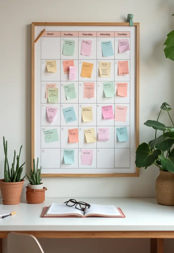 27 Cute Office Ideas That Make Work More Fun 18. Monthly Planner Boards