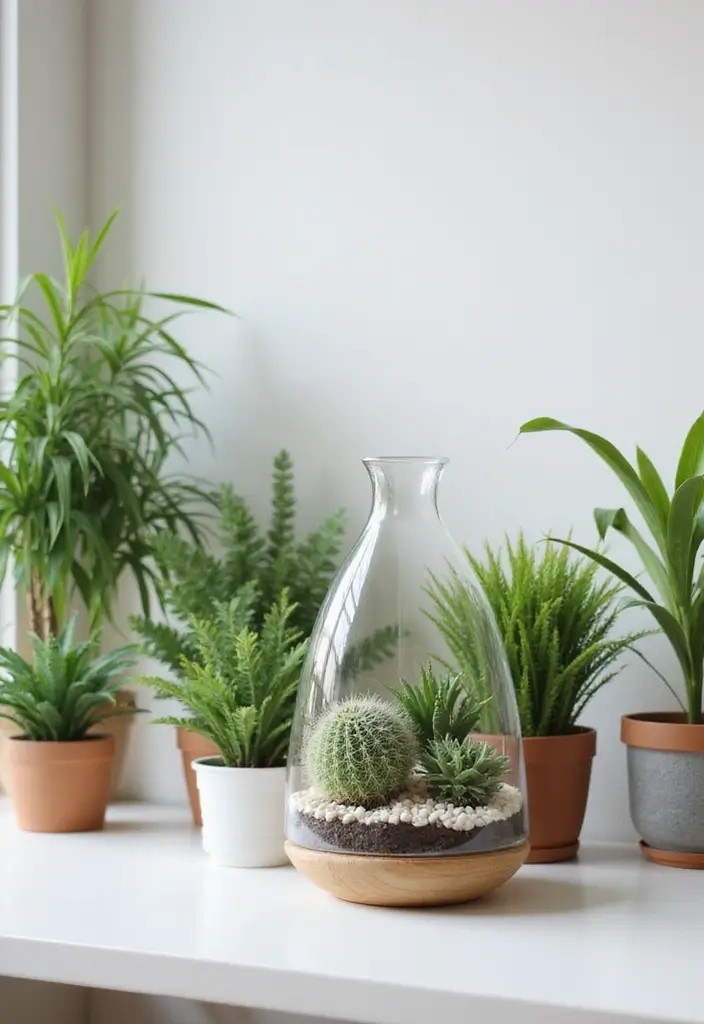 27 Cute Office Ideas That Make Work More Fun 4. Terrariums and Indoor Plants