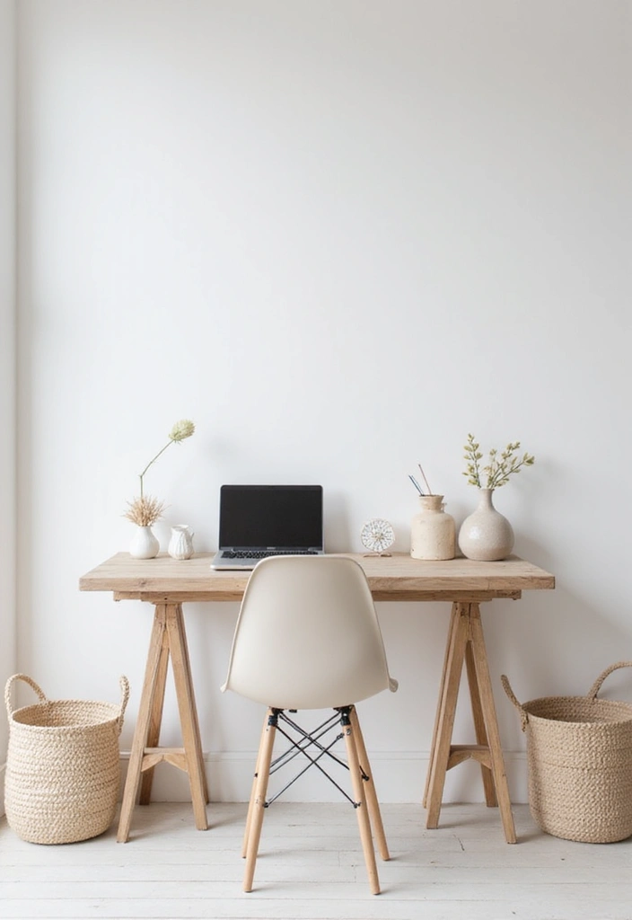 27 Earthy Office Decor Ideas That Feel Grounded 10. Minimalist Workspace Inspiration