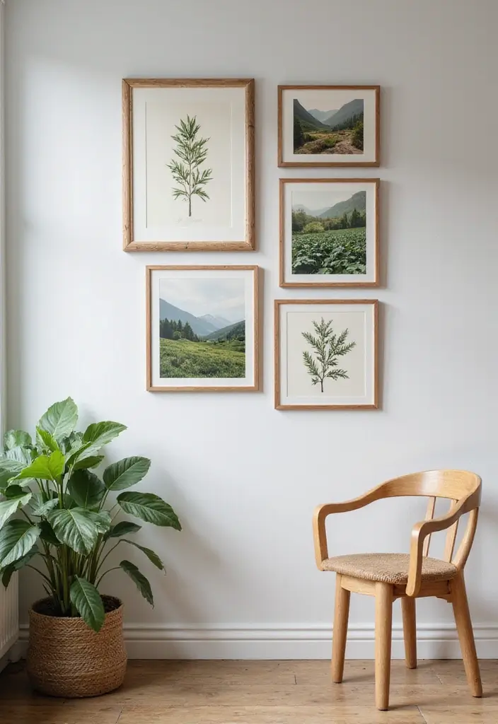 27 Earthy Office Decor Ideas That Feel Grounded 14. Nature Inspired Art