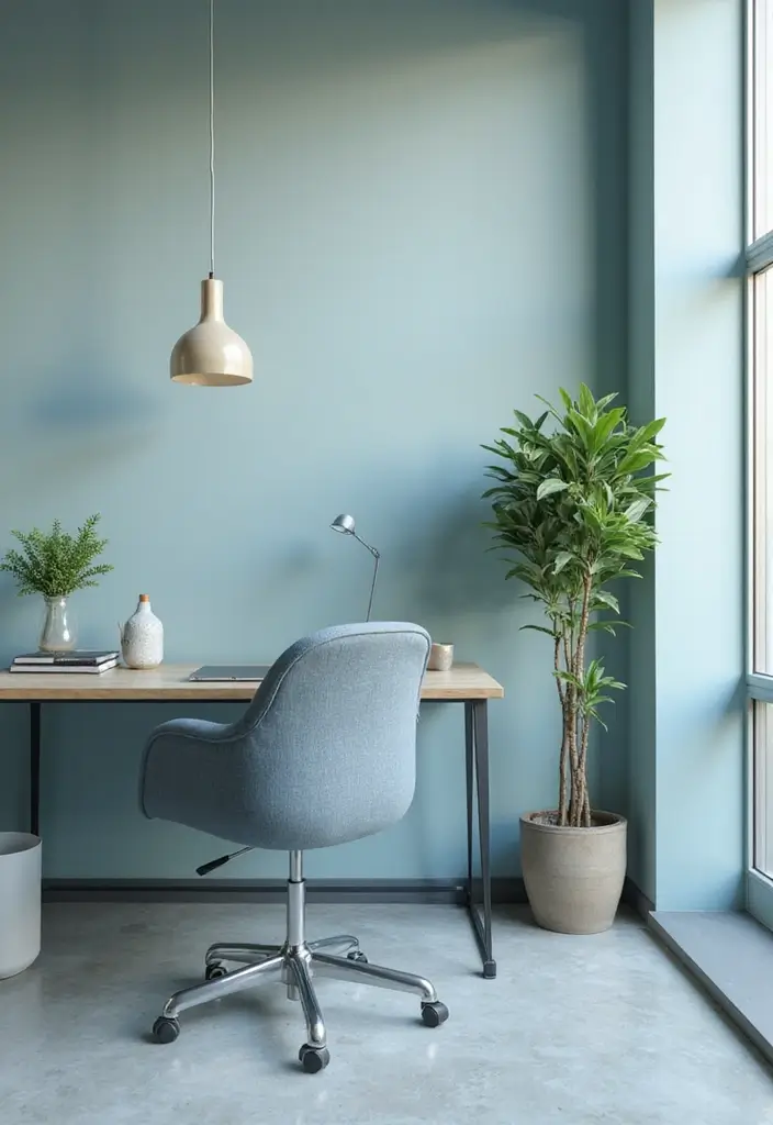 27 Earthy Office Decor Ideas That Feel Grounded 18. Calming Colors