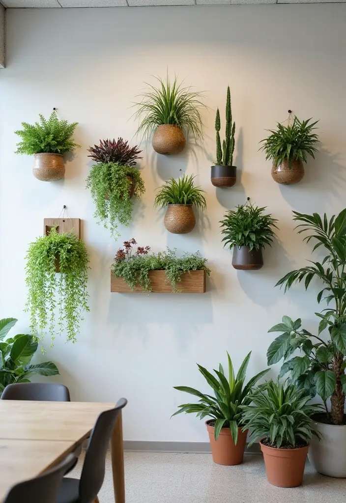 27 Earthy Office Decor Ideas That Feel Grounded 25. Creative Wall Planters