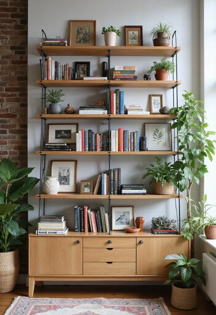 27 Earthy Office Decor Ideas That Feel Grounded 27. Curated Bookshelf