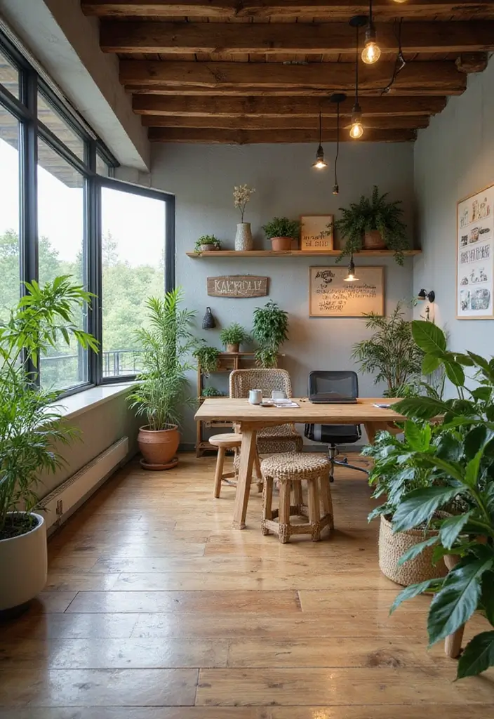 27 Earthy Office Decor Ideas That Feel Grounded 3. Sustainable Decor Ideas