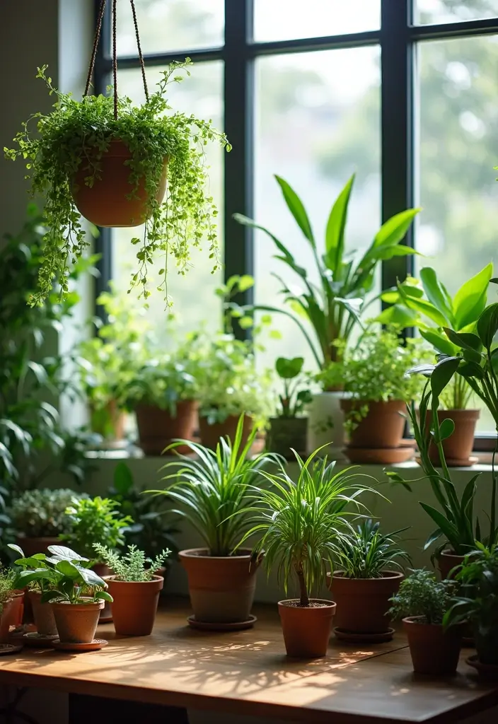 27 Earthy Office Decor Ideas That Feel Grounded 7. Indoor Plants Galore
