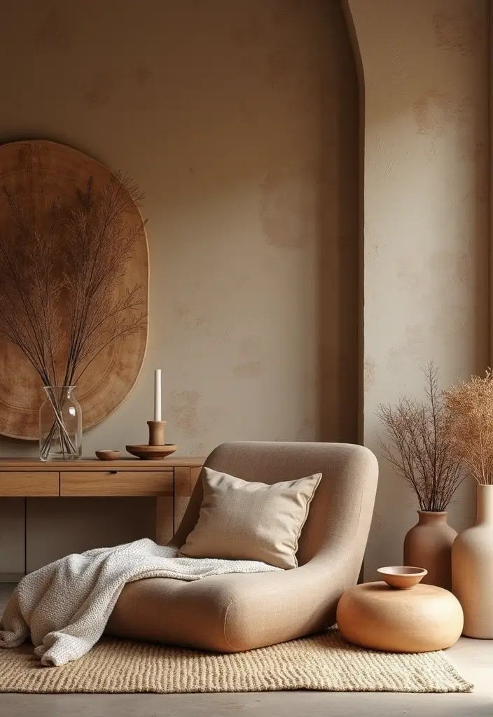 27 Earthy Office Decor Ideas That Feel Grounded 8. Earthy Textures
