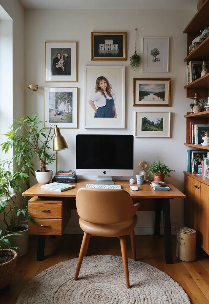 27 Earthy Office Decor Ideas That Feel Grounded 9. Personalized Workspace