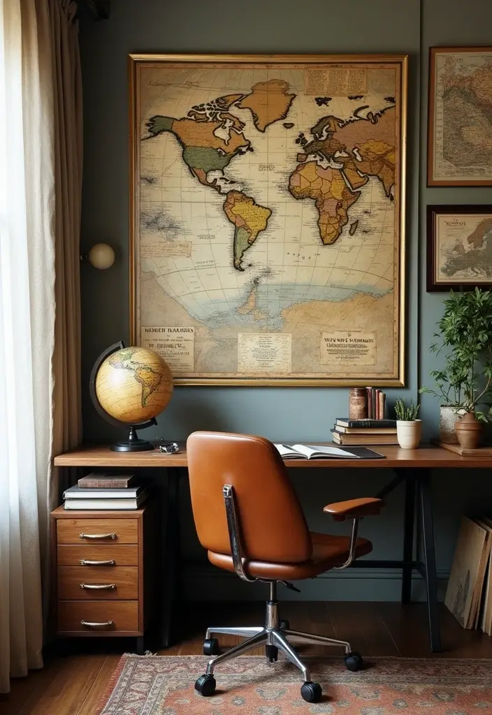 27+ Eclectic Office Decor Ideas Full of Personality 6 27 Eclectic Office Decor Ideas Full of Personality 6. Vintage Maps and Globes