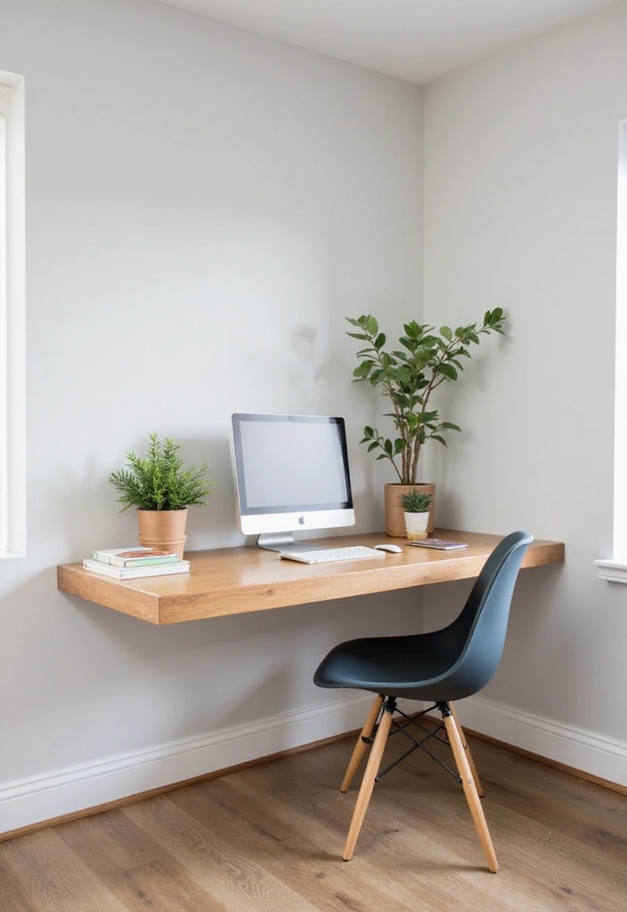 27 Smart Office Corner Ideas for Small Spaces 1. Floating Desk