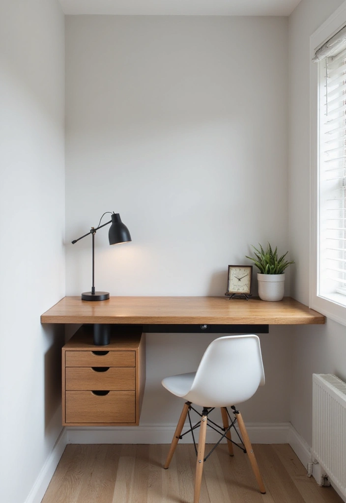 27 Smart Office Corner Ideas for Small Spaces 12. Wall Mounted Desk