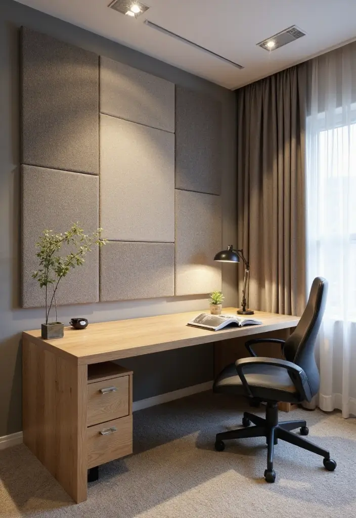 27 Smart Office Corner Ideas for Small Spaces 21. Acoustic Panels