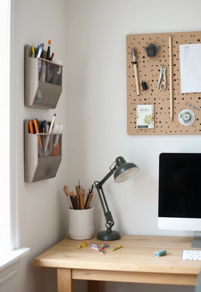27 Smart Office Corner Ideas for Small Spaces 4. Vertical Organizers