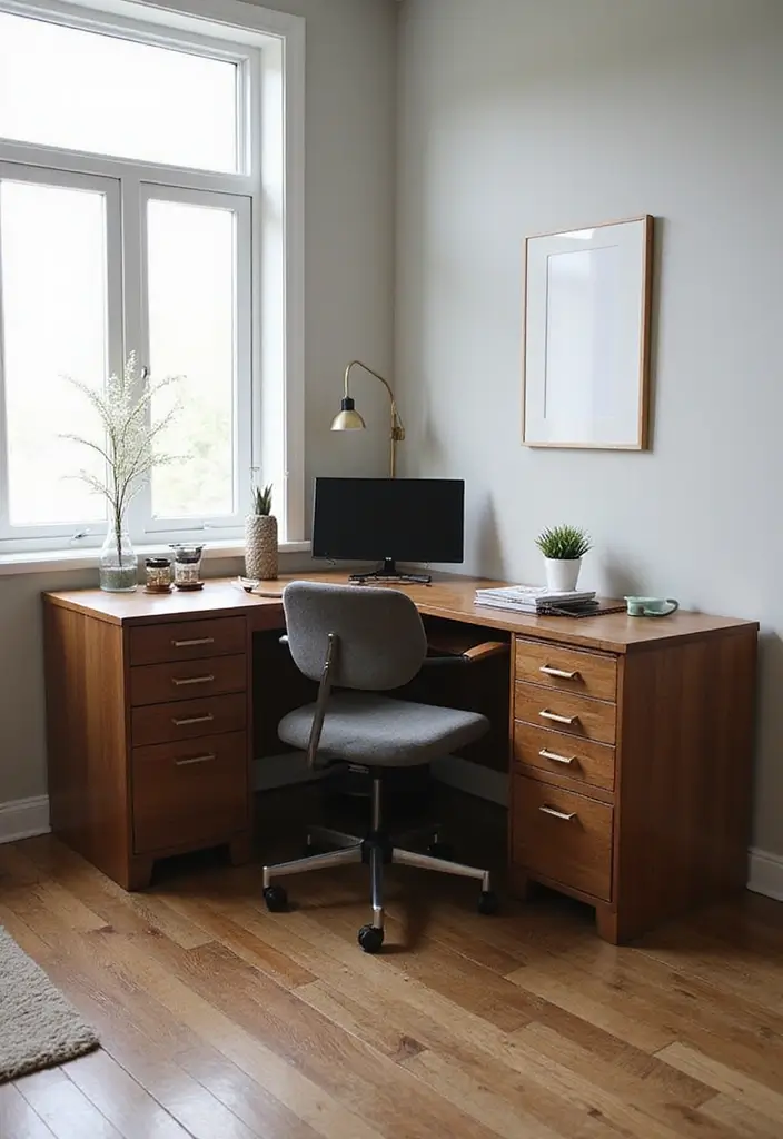 27 Smart Office Corner Ideas for Small Spaces 7. Corner Desk with Storage