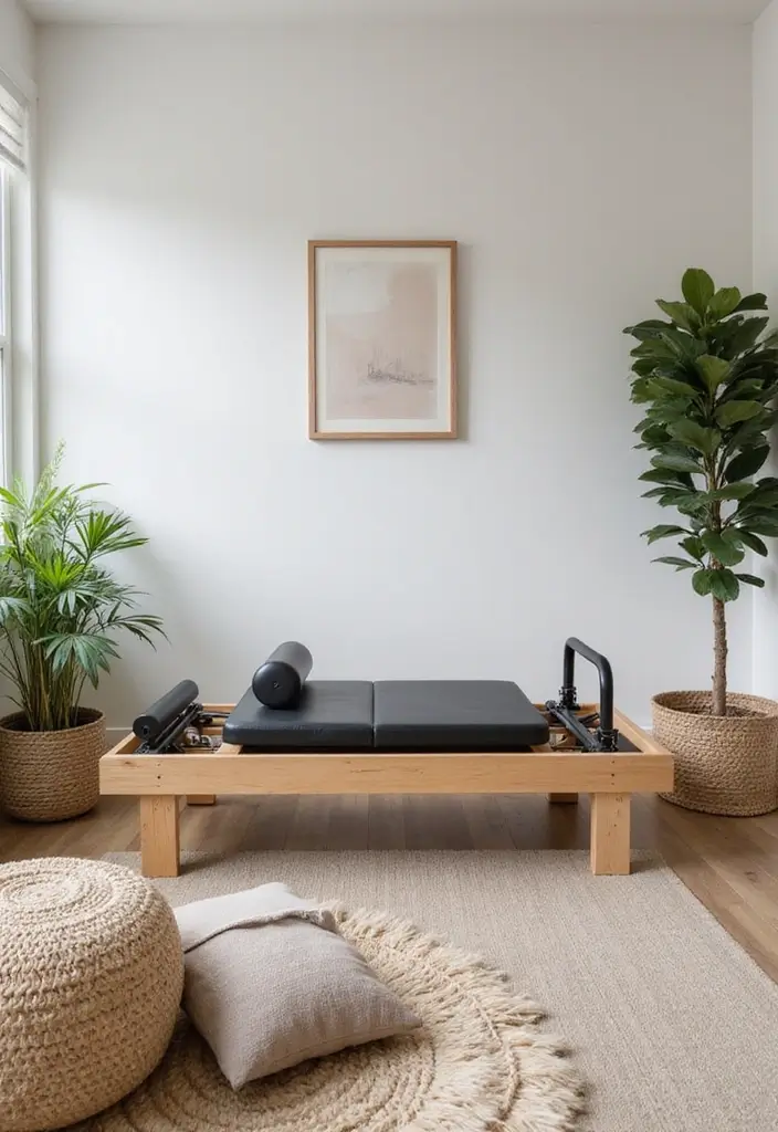 28+ Home Office Gym Combo Ideas for Fitness and Work 13 28 Home Office Gym Combo Ideas for Fitness and Work 13. Compact Pilates Reformer