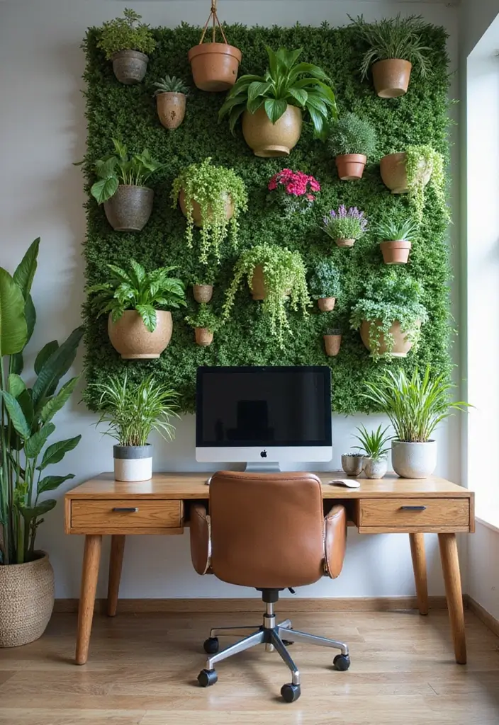 28+ Home Office Gym Combo Ideas for Fitness and Work 17 28 Home Office Gym Combo Ideas for Fitness and Work 17. Vertical Garden with Fitness Theme