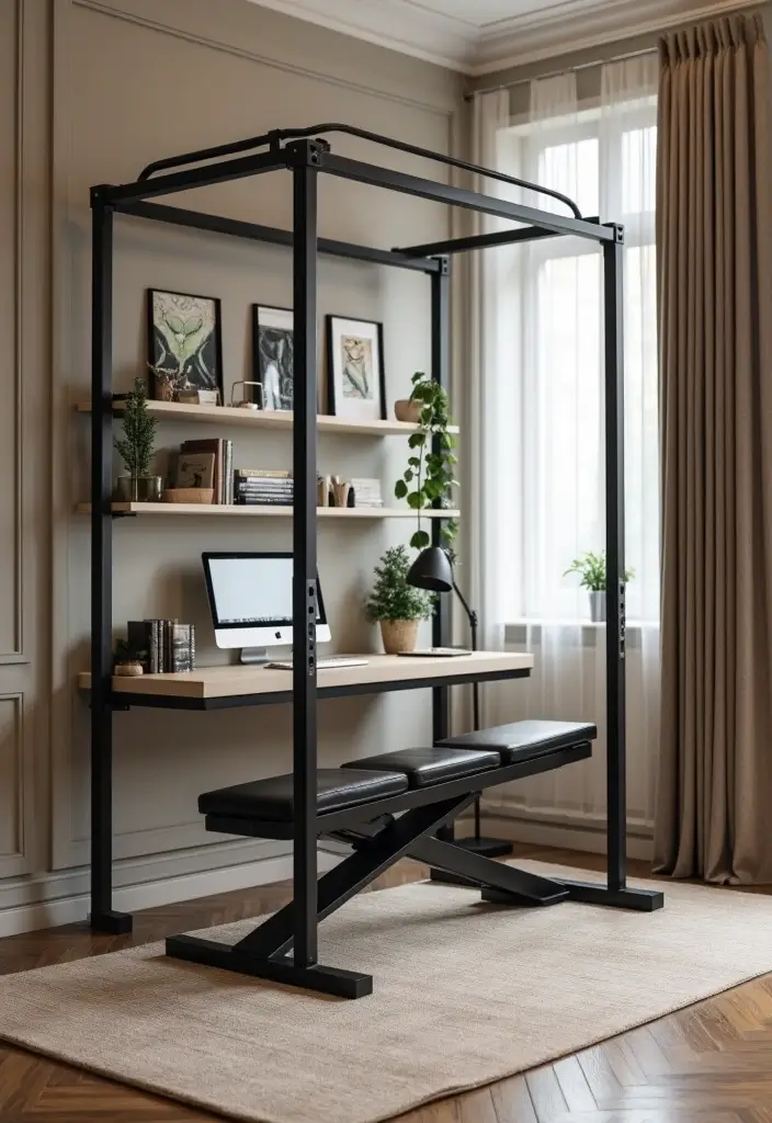 28+ Home Office Gym Combo Ideas for Fitness and Work 24 28 Home Office Gym Combo Ideas for Fitness and Work 24. Adjustable Weight Bench