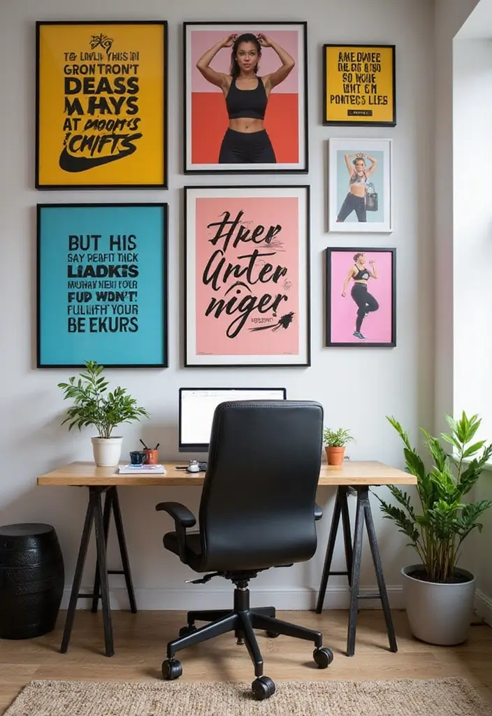 28+ Home Office Gym Combo Ideas for Fitness and Work 5 28 Home Office Gym Combo Ideas for Fitness and Work 5. Fitness Wall Art