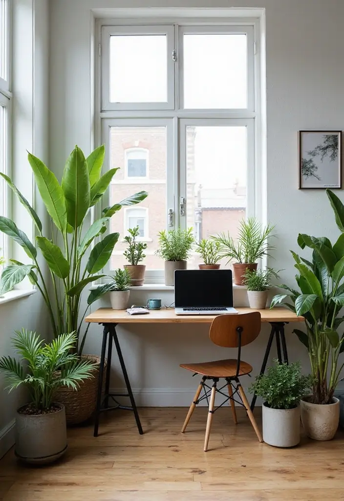 28 Home Office Industrial Designs Youll Want to Try 13. A Touch of Greenery