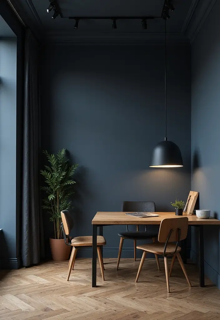28 Moody Office Paint Colors That Inspire Focus 13. Blackened Blue