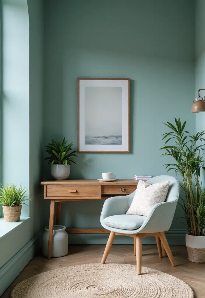 28 Moody Office Paint Colors That Inspire Focus 19. Soft Teal
