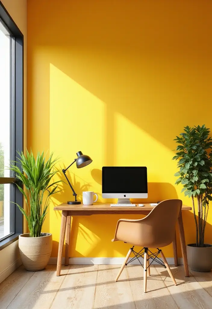 28 Moody Office Paint Colors That Inspire Focus 22. Honey Yellow