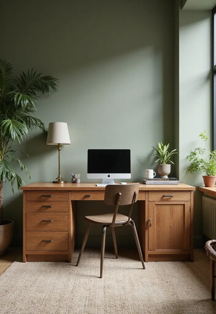 28 Moody Office Paint Colors That Inspire Focus 25. Faded Olive