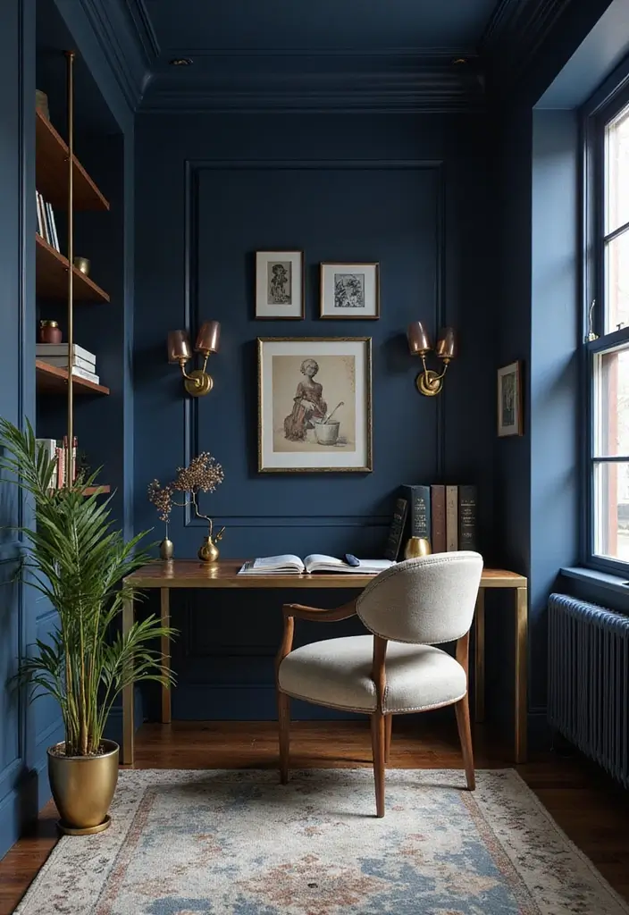 28 Moody Office Paint Colors That Inspire Focus 3. Midnight Blue