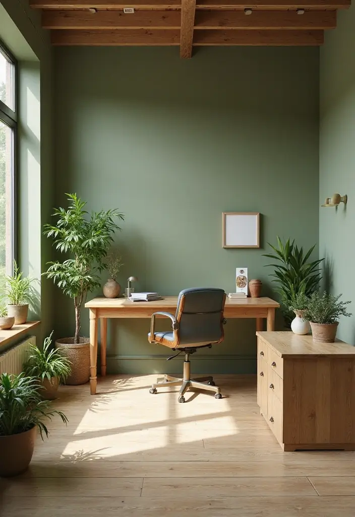 28 Moody Office Paint Colors That Inspire Focus 7. Olive Green