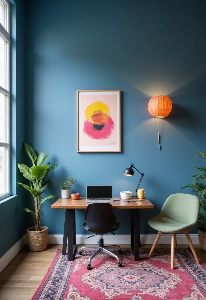 28 Moody Office Paint Colors That Inspire Focus 9. Steel Blue