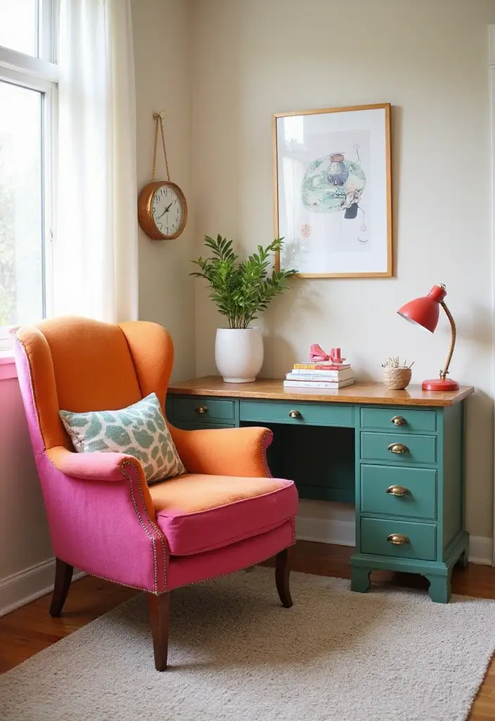 28 Office Chair Ideas That Balance Comfort and Style 5. Colorful Accent Chairs